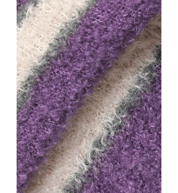 jouetie「シャギーボーダーダブルZIPフーディー」|カーディガン|