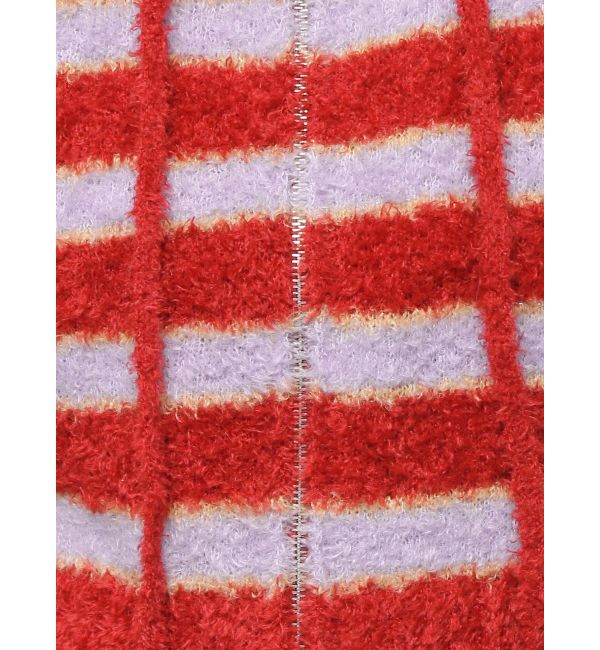 jouetie「シャギーボーダーダブルZIPフーディー」|カーディガン|