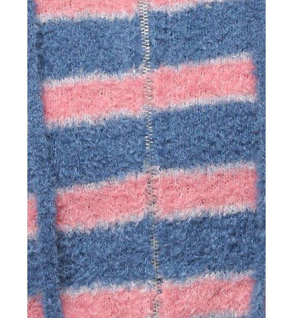 jouetie「シャギーボーダーダブルZIPフーディー」|カーディガン|