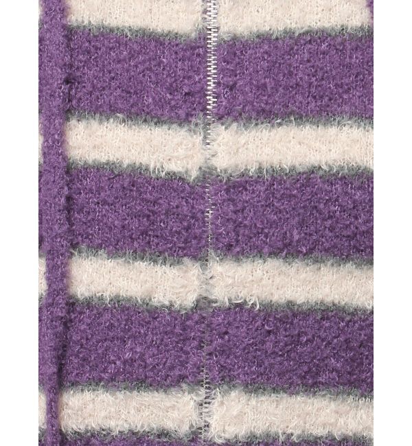 jouetie「シャギーボーダーダブルZIPフーディー」|カーディガン|