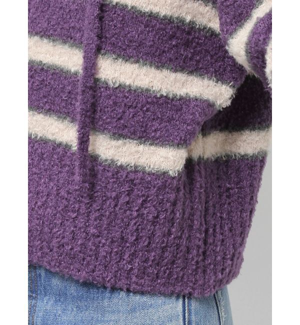 jouetie「シャギーボーダーダブルZIPフーディー」|カーディガン|