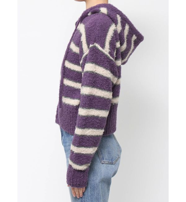 jouetie「シャギーボーダーダブルZIPフーディー」|カーディガン|