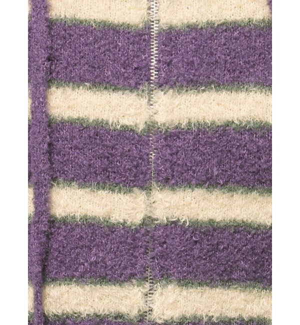 jouetie「シャギーボーダーダブルZIPフーディー」|カーディガン|