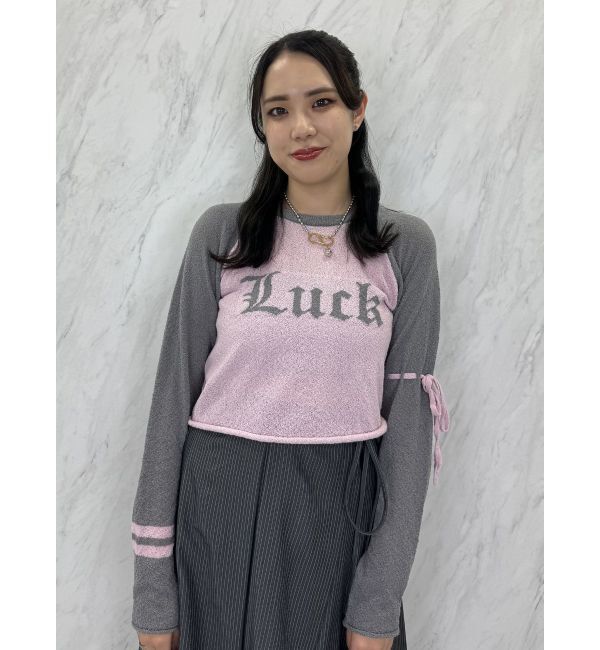 jouetie「ロゴジャガードラグランニット」|ニット・セーター|