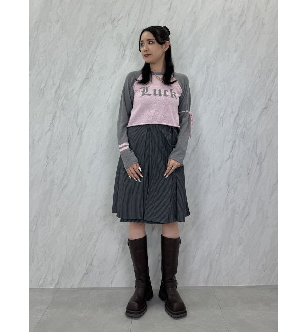 jouetie「ロゴジャガードラグランニット」|ニット・セーター|