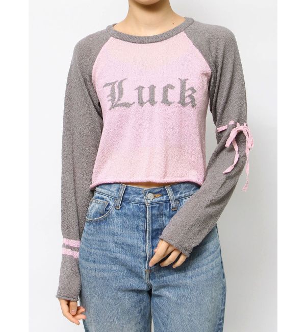 jouetie「ロゴジャガードラグランニット」|ニット・セーター|