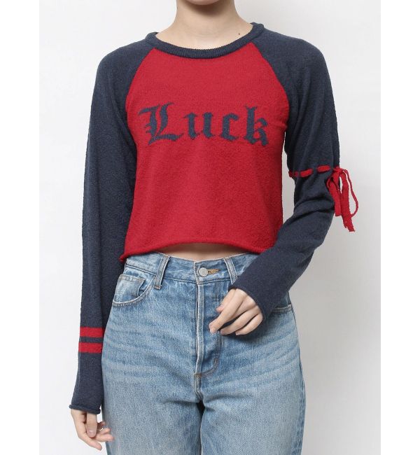 jouetie「ロゴジャガードラグランニット」|ニット・セーター|