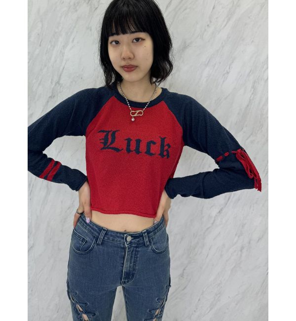 jouetie「ロゴジャガードラグランニット」|ニット・セーター|