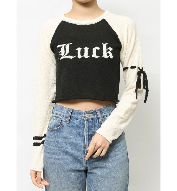 jouetie「ロゴジャガードラグランニット」|ニット・セーター|