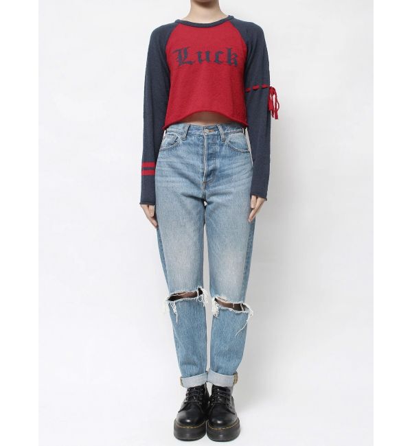 jouetie「ロゴジャガードラグランニット」|ニット・セーター|