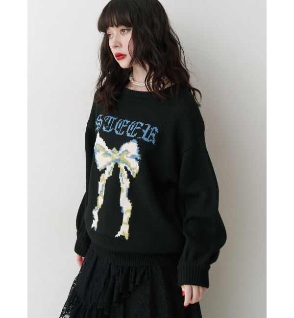 jouetie「リボンジャガードルーズニット」|ニット・セーター|