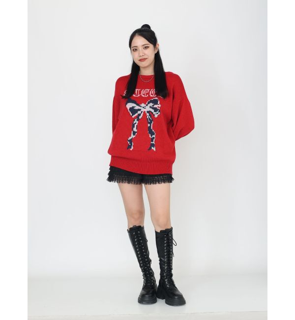 jouetie「リボンジャガードルーズニット」|ニット・セーター|