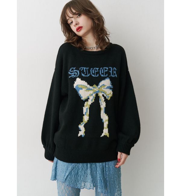 jouetie「リボンジャガードルーズニット」|ニット・セーター|