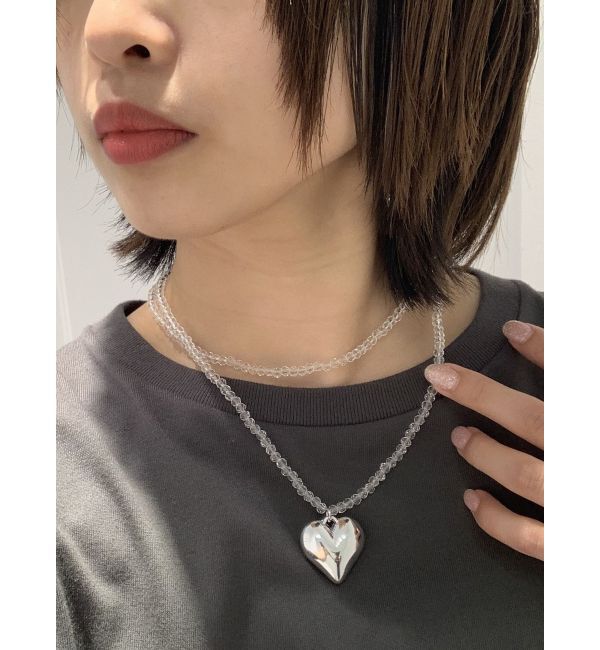 jouetie「レイヤードビーズネックレス」|ネックレス|クリア