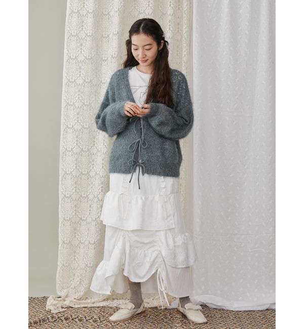merry jenny「Vネックおはなシアーカーディガン」|カーディガン|