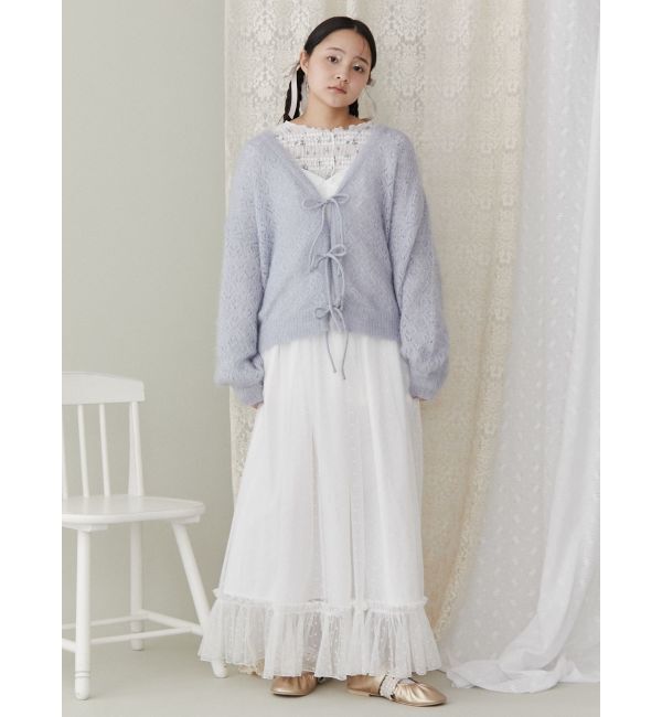 merry jenny「Vネックおはなシアーカーディガン」|カーディガン|