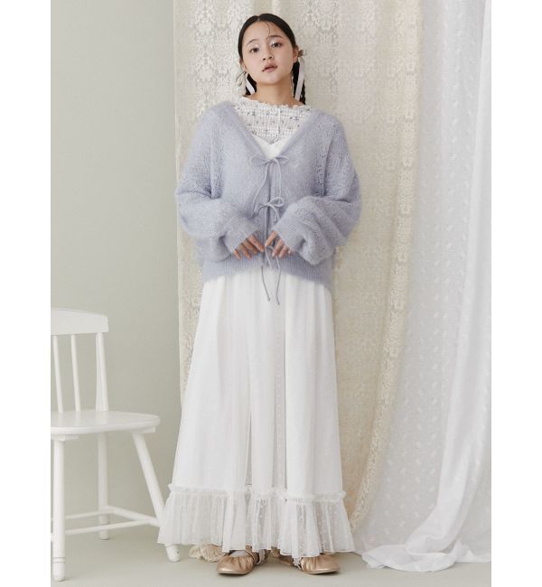 merry jenny「Vネックおはなシアーカーディガン」|カーディガン|