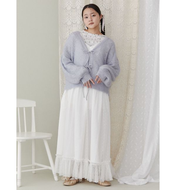 merry jenny「Vネックおはなシアーカーディガン」|カーディガン|