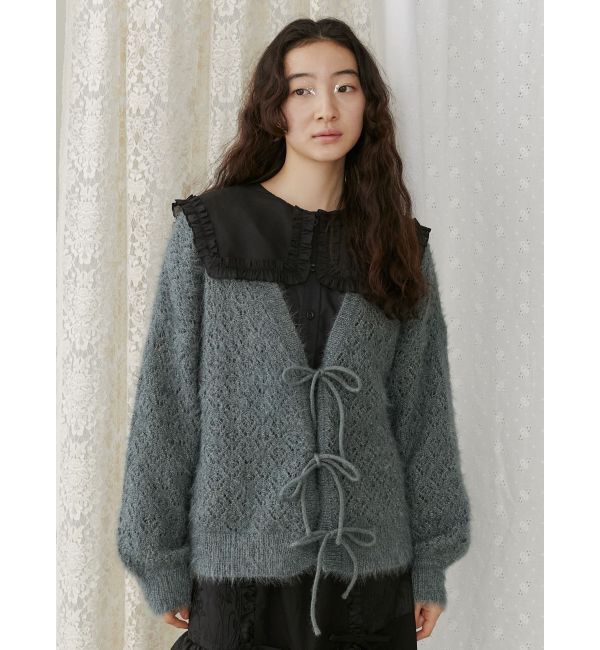 merry jenny「Vネックおはなシアーカーディガン」|カーディガン|