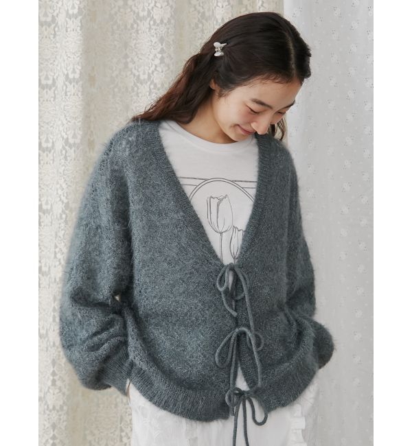 merry jenny「Vネックおはなシアーカーディガン」|カーディガン|