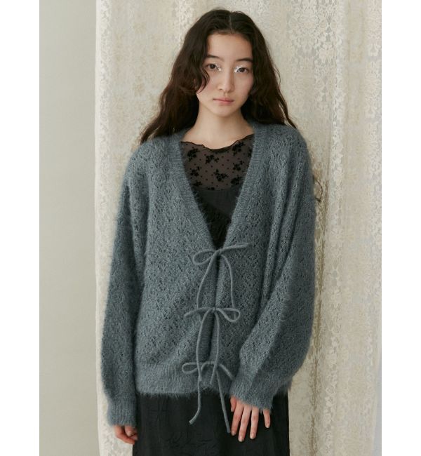 merry jenny「Vネックおはなシアーカーディガン」|カーディガン|