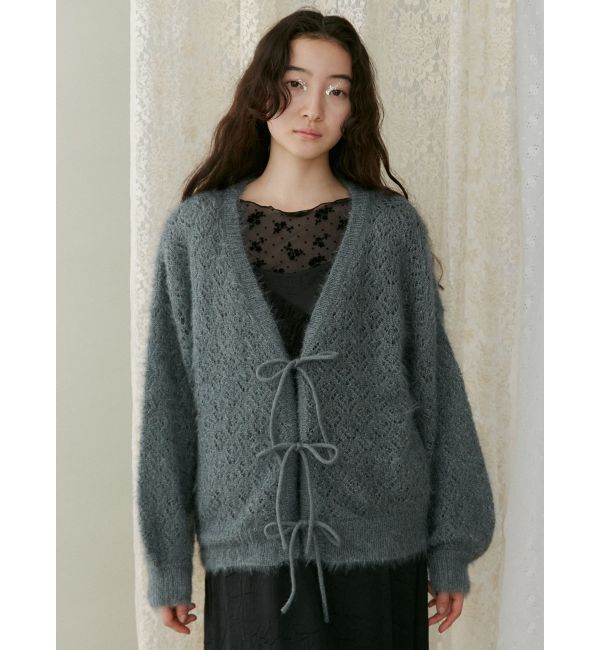 merry jenny「Vネックおはなシアーカーディガン」|カーディガン|