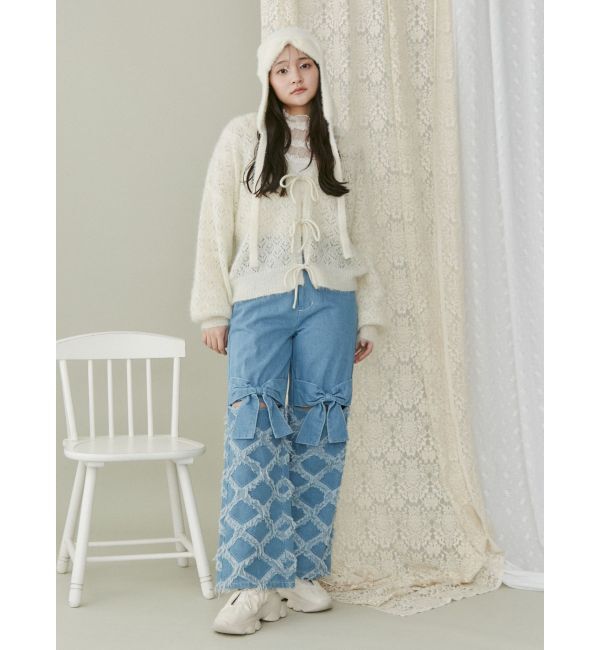 merry jenny「Vネックおはなシアーカーディガン」|カーディガン|