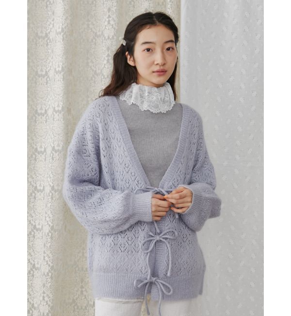 merry jenny「Vネックおはなシアーカーディガン」|カーディガン|