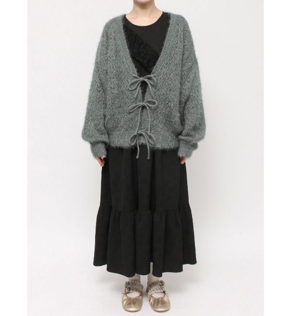 merry jenny「Vネックおはなシアーカーディガン」|カーディガン|