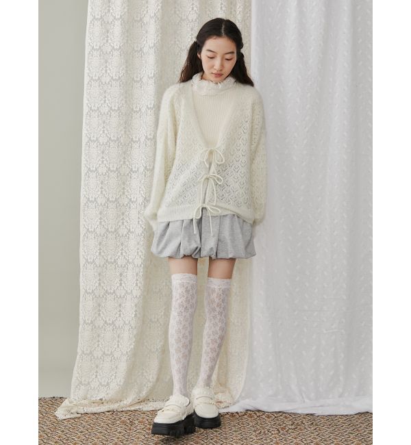 merry jenny「Vネックおはなシアーカーディガン」|カーディガン|