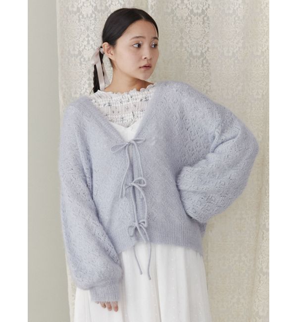 merry jenny「Vネックおはなシアーカーディガン」|カーディガン|