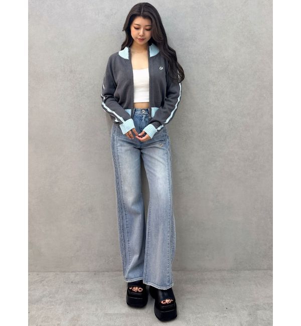 GYDA「GDアームラインニットブルゾン」|カーディガン|