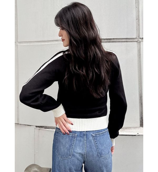 GYDA「GDアームラインニットブルゾン」|カーディガン|
