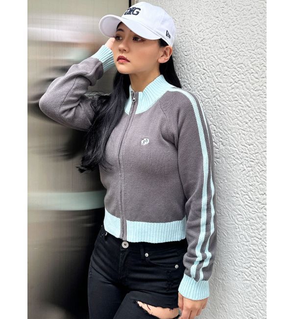GYDA「GDアームラインニットブルゾン」|カーディガン|