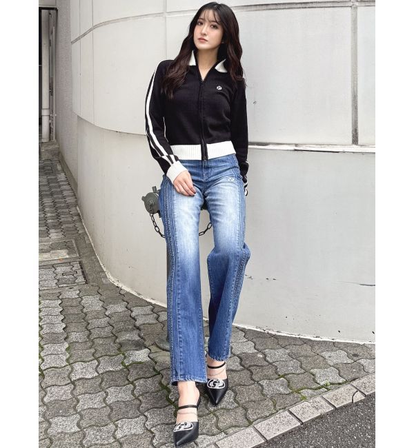 GYDA「GDアームラインニットブルゾン」|カーディガン|