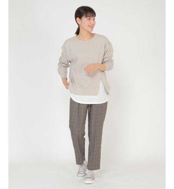 ikka「フェイクレイヤード裏毛プルオーバー」|パーカー|