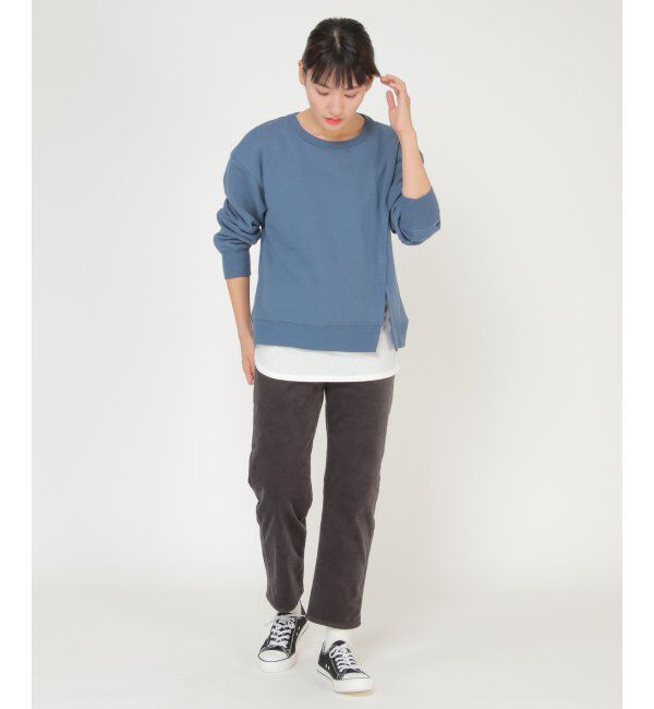 ikka「フェイクレイヤード裏毛プルオーバー」|パーカー|