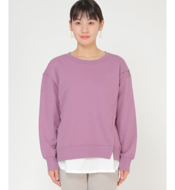 ikka「フェイクレイヤード裏毛プルオーバー」|パーカー|