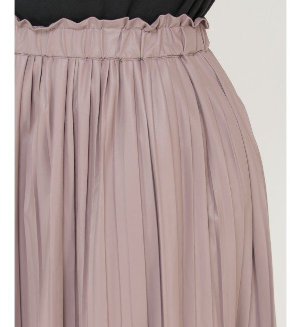 IKKA LOUNGE「エアリーレザープリーツスカート」|スカート|