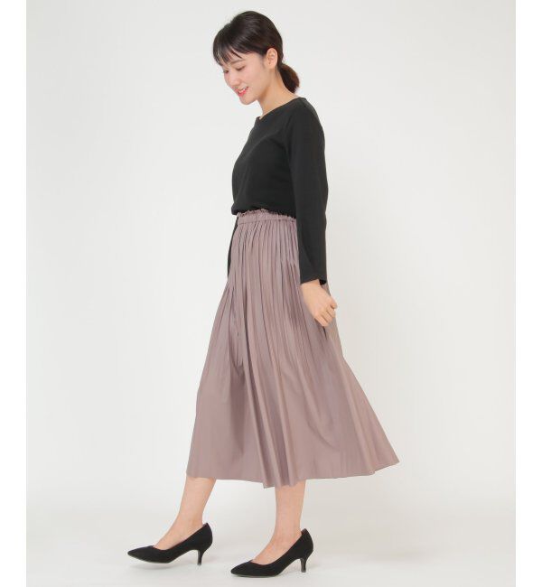 IKKA LOUNGE「エアリーレザープリーツスカート」|スカート|
