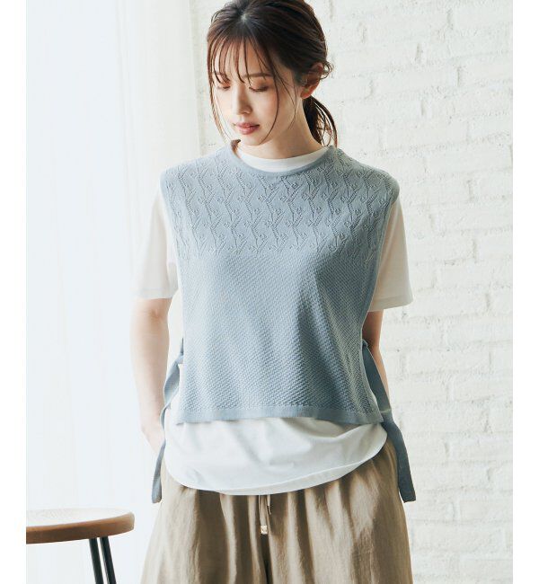 ikka「透かし編みニットベストアンサンブル」|ニット・セーター|