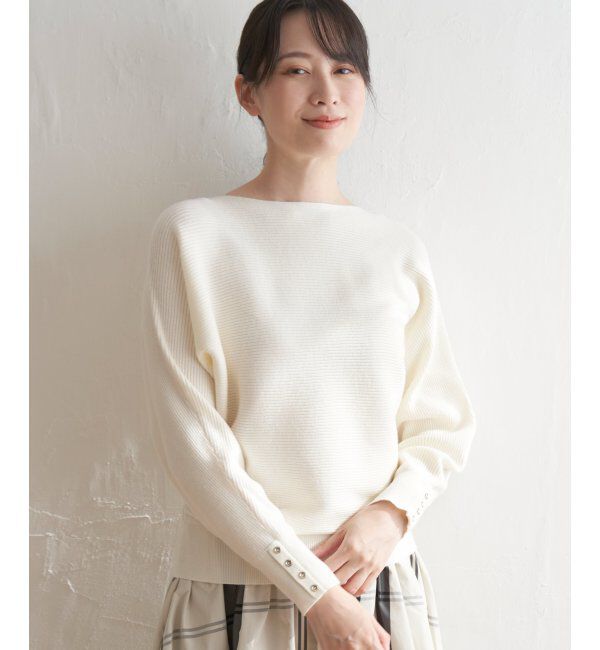 IKKA LOUNGE「横リブドルマンラメニットプルオーバー」|プルオーバー|