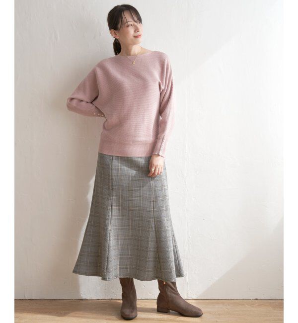 IKKA LOUNGE「横リブドルマンラメニットプルオーバー」|プルオーバー|