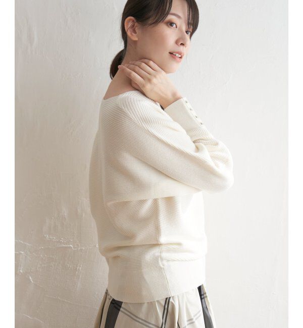 IKKA LOUNGE「横リブドルマンラメニットプルオーバー」|プルオーバー|