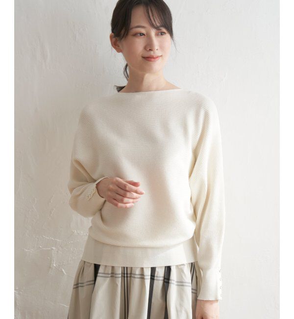 IKKA LOUNGE「横リブドルマンラメニットプルオーバー」|プルオーバー|