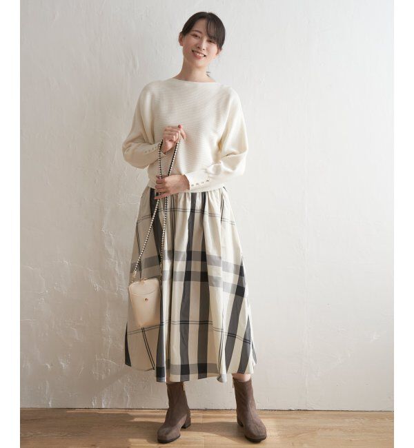 IKKA LOUNGE「横リブドルマンラメニットプルオーバー」|プルオーバー|