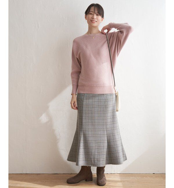 IKKA LOUNGE「横リブドルマンラメニットプルオーバー」|プルオーバー|