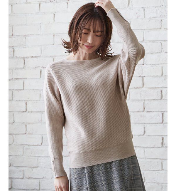 IKKA LOUNGE「横リブドルマンラメニットプルオーバー」|プルオーバー|