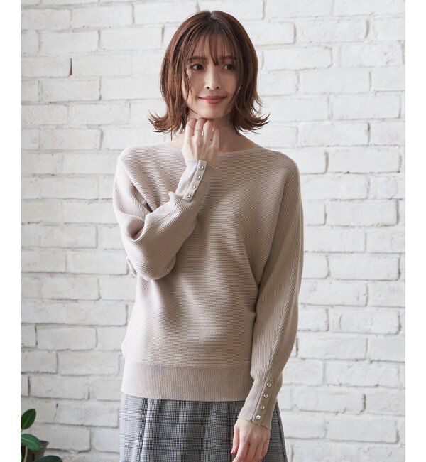 IKKA LOUNGE「横リブドルマンラメニットプルオーバー」|プルオーバー|