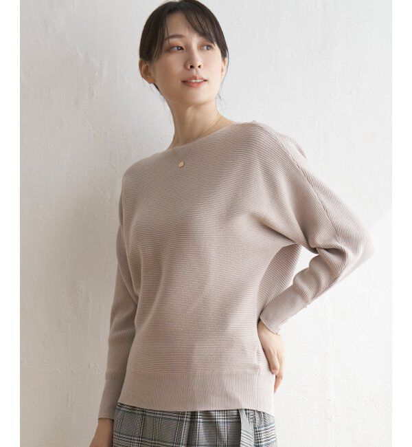 IKKA LOUNGE「横リブドルマンラメニットプルオーバー」|プルオーバー|